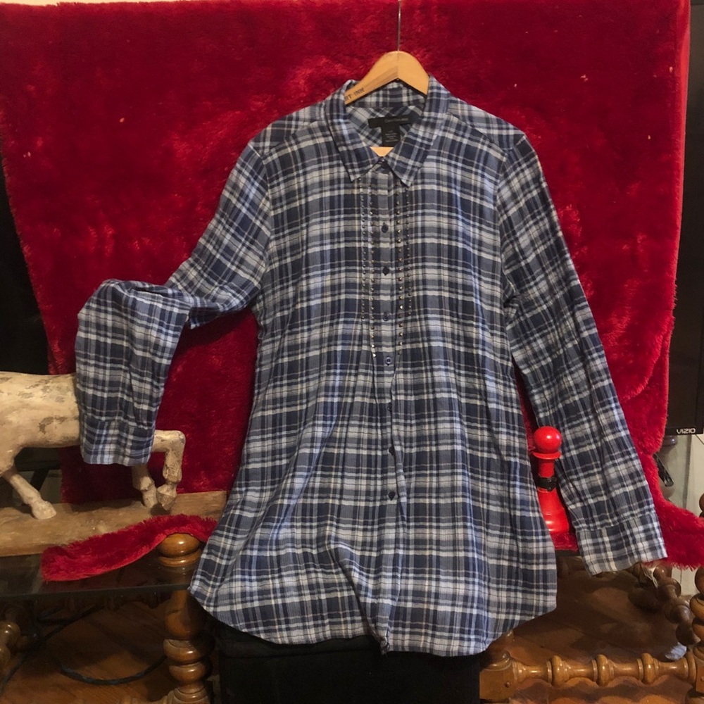 Calvin Klein Jeans Blue Checkered Men's Shirt